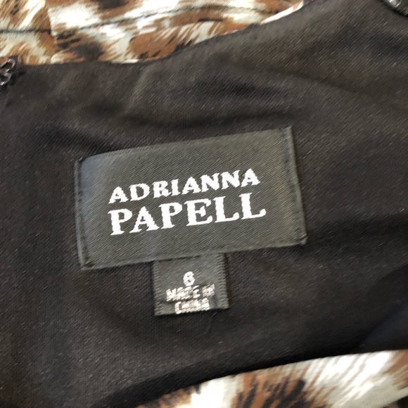 Adrianna Papell Animal Print Fitted Pleated Dress - Picture 8 of 8